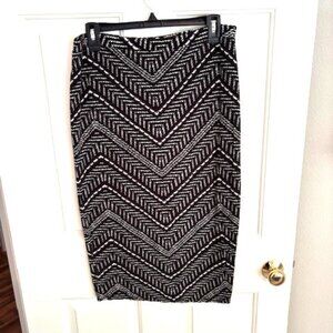 Black Cotton Pencil Skirt